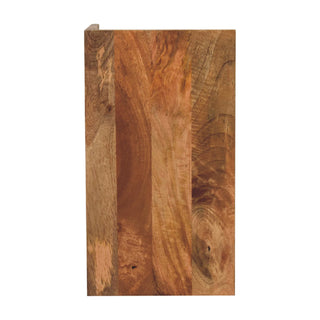 Open-Frame Mango Wood Bedside Table, Oak Finish