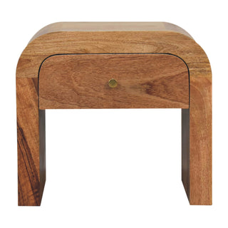 Darcy Round Design Bedside Table with 1 Drawer, Oak Finish