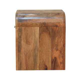 Darcy Round Design Bedside Table with 1 Drawer, Oak Finish