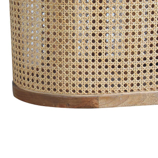Mango Wood and Rattan Lid Up Storage Stool