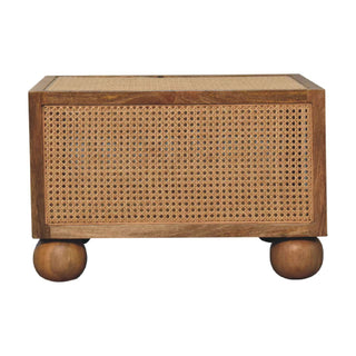 Larissa Mango Wood and Rattan Square Coffee Table