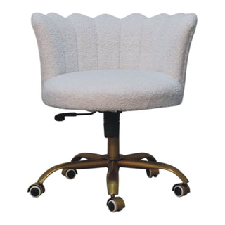 Boucle Height Adjustable Swivel Chair