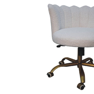 Boucle Height Adjustable Swivel Chair