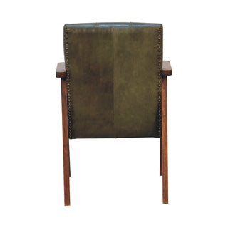 Buffalo Leather Armchair, Olive