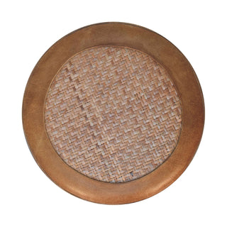 Mango Wood and Buffalo Leather Stool