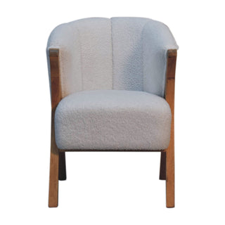 Bouclé and Mango Wood Versatile Accent Chair
