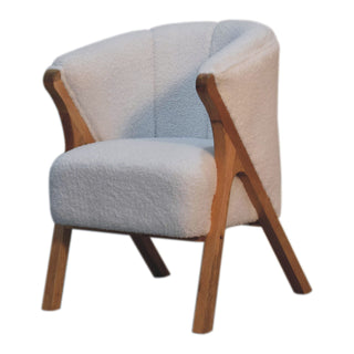 Bouclé and Mango Wood Versatile Accent Chair