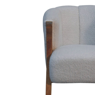 Bouclé and Mango Wood Versatile Accent Chair