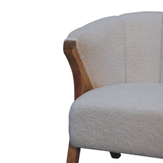 Bouclé and Mango Wood Versatile Accent Chair