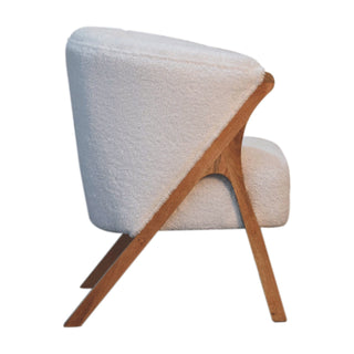 Bouclé and Mango Wood Versatile Accent Chair