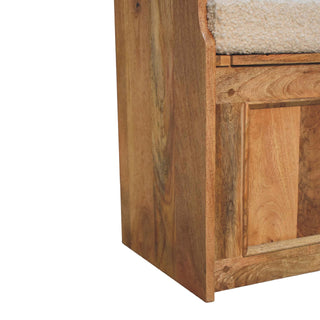 Boucle Upholstered Monk's Lid-Up Bench