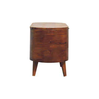Round Lid Blanket Box in Mango Wood with Chestnut Finish