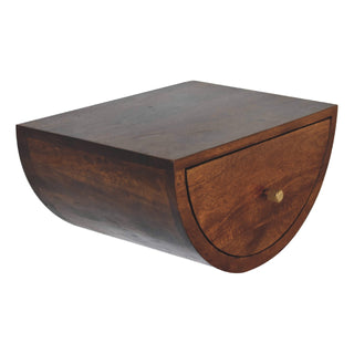 Lunar Floating Bedside Table in Chestnut Finish with 1 Large Drawer