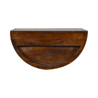 Lunar Floating Bedside Table in Chestnut Finish with 1 Large Drawer