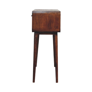 2 Drawer 1 Shelf Console Table, Chestnut Finish