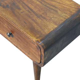 Chestnut Finish Mango Wood Coffee Table with 2 Drawers
