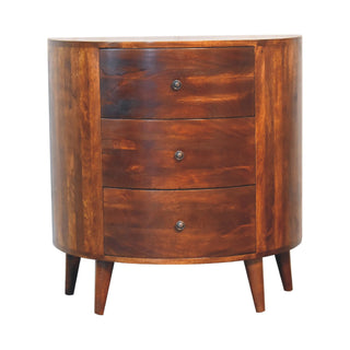Wooden Round 3 Drawer Chest