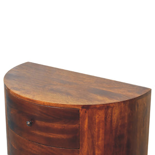 Wooden Round 3 Drawer Chest