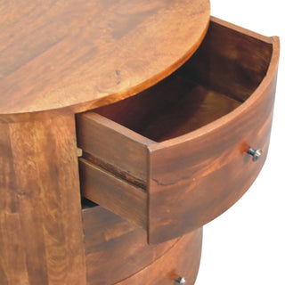 Wooden Round 3 Drawer Chest