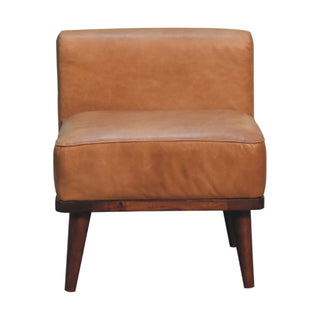Mango Wood Frame Buffalo Hide Leather Backrest Stool