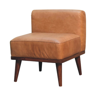 Mango Wood Frame Buffalo Hide Leather Backrest Stool