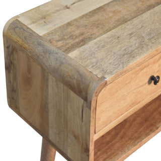 2-Drawer, 1 Large Shelf Console Table in Mango Wood with Oak Finish