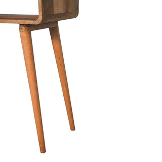 2-Drawer, 1 Large Shelf Console Table in Mango Wood with Oak Finish