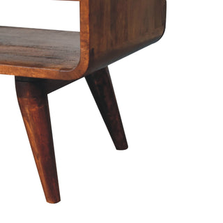 Mango Wood TV Stand with 2 Drawers and 2 Shelves, Chestnut Finish