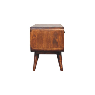 Mango Wood TV Stand with 2 Drawers and 2 Shelves, Chestnut Finish