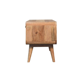 2-Drawer, 1-Shelf Coffee Table in Mango Wood with Oak Finish