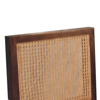 Boucle Upholstered Dining Chair in Rattan & Mango Wood