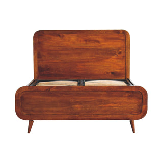 Solid Wood Double Bed in Chestnut Finish