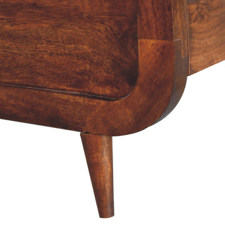 Solid Wood Double Bed in Chestnut Finish