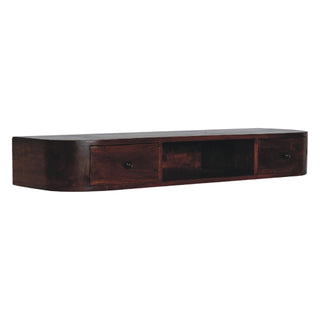 Lunar 2 Drawer Floating Console Table, Mango Wood