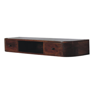 Lunar 2 Drawer Floating Console Table, Mango Wood