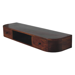 Lunar 2 Drawer Floating Console Table, Mango Wood