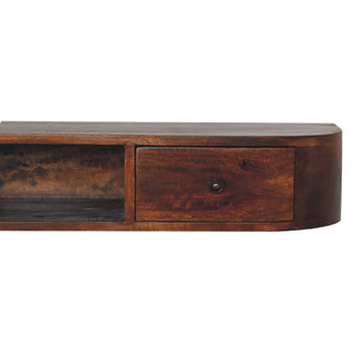 Lunar 2 Drawer Floating Console Table, Mango Wood