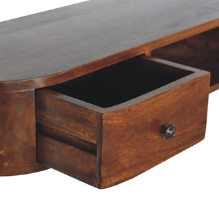 Lunar 2 Drawer Floating Console Table, Mango Wood