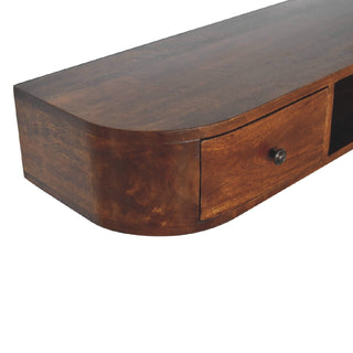 Lunar 2 Drawer Floating Console Table, Mango Wood