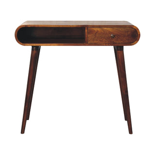 London Desk with 1 Drawer and 1 Shelf in Chestnut Finish