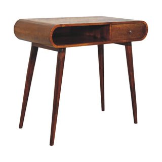 London Desk with 1 Drawer and 1 Shelf in Chestnut Finish