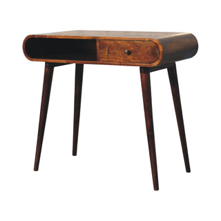 London Desk with 1 Drawer and 1 Shelf in Chestnut Finish