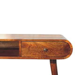 London Desk with 1 Drawer and 1 Shelf in Chestnut Finish