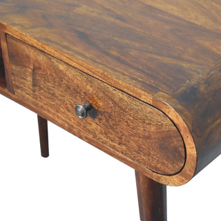 London Desk with 1 Drawer and 1 Shelf in Chestnut Finish