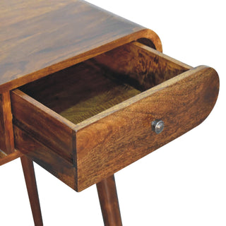 London Desk with 1 Drawer and 1 Shelf in Chestnut Finish