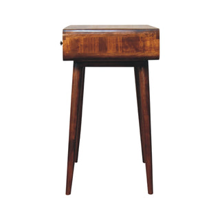 1-Drawer Desk with Shelf – Mango Wood, Chestnut Finish