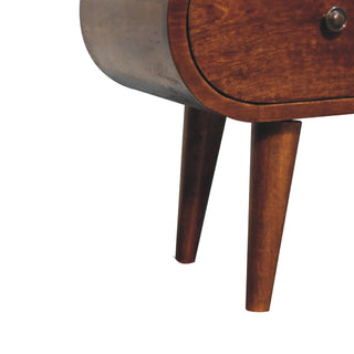 Circular 2 Drawer TV Stand, Chestnut Finish