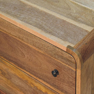 Wide 6-Drawer Chest in Mango Wood with Oak Finish