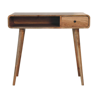 Solid Mango Wood Desk with 1 Drawer and 1 Shelf