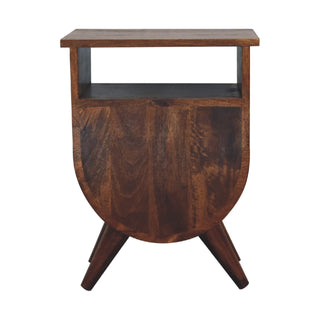 Elen Mango Wood Bedside Table with 2 Drawers and 1 Shelf